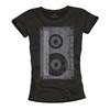 Womens Tape Tee Shirt Vinyl Retro Hippie Top Hip Hop TShirt Black Oversize Print S/M/L