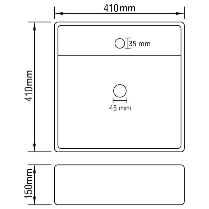 VidaXL Lavabo Carré de Luxe à Trop-plein Vasque à Poser de Toilette Lave-mains de Salle de Bain Salle Cosmétique Vert Clair 146947