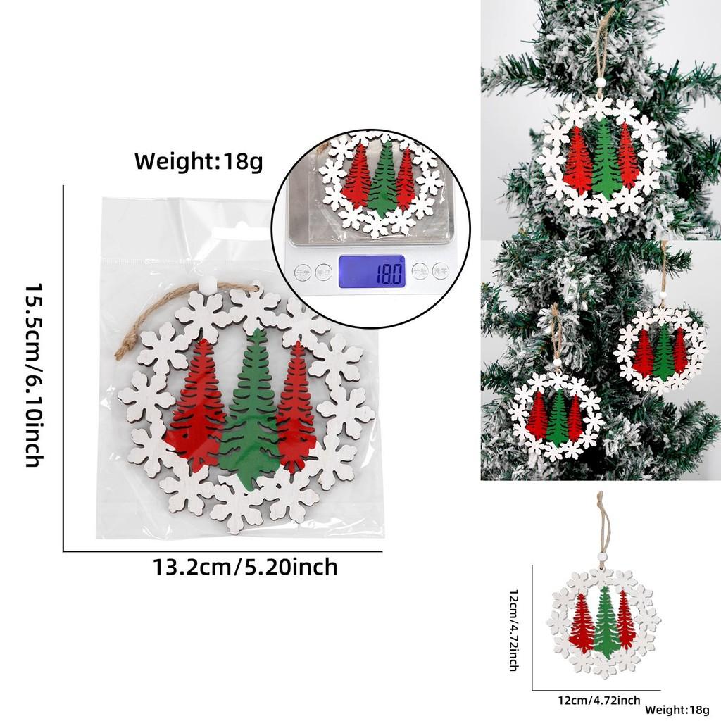 Christmas Stylish Tree Wooden Snowflake Ornaments For Festive Window Display