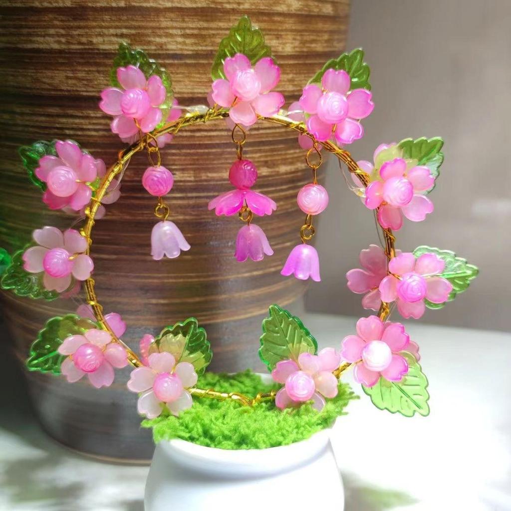 Simulated Plated Phoenix Flower Jewelry: Artificial Strawberry Leaves Headdress Beading Accessories