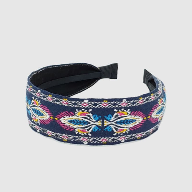 LALA Imported Lace Ethnic Hairband P-NAVY#