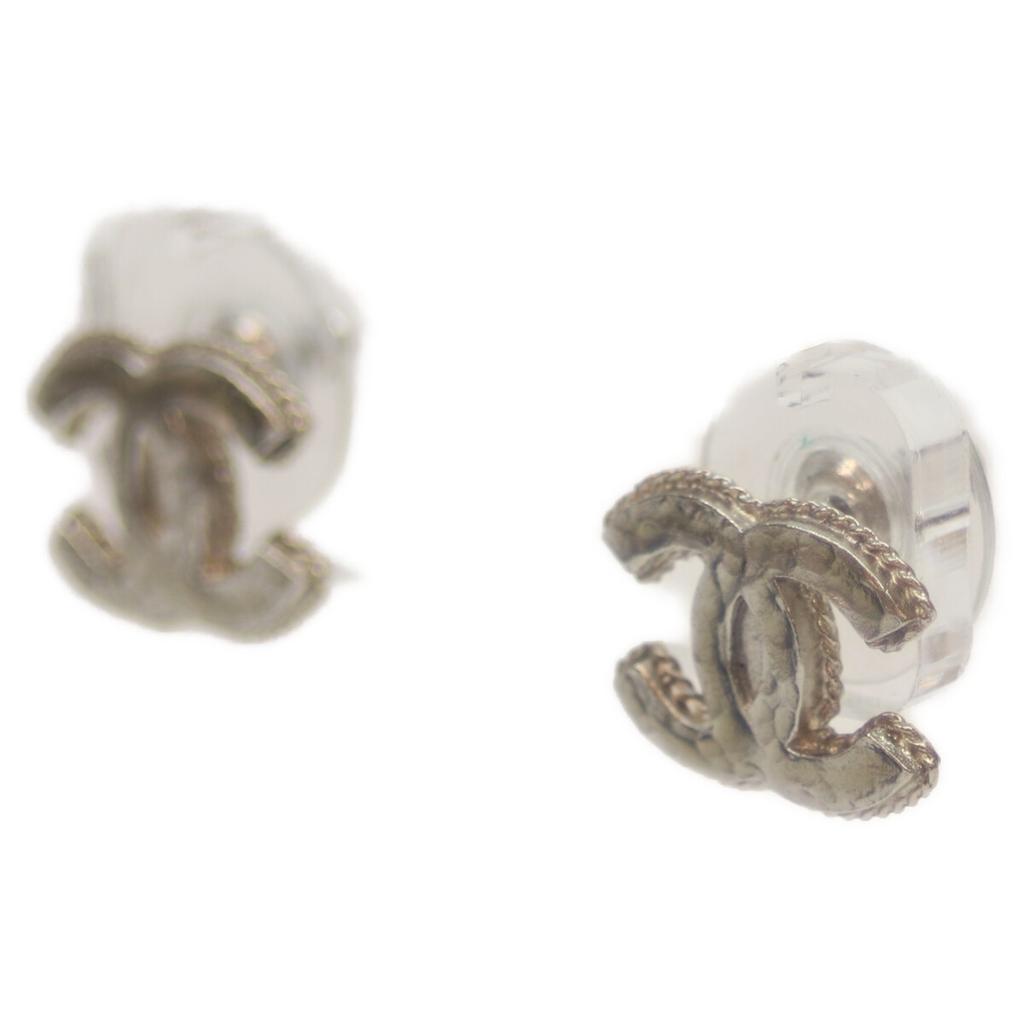 Chanel 12A Silber CC Logos Ohrring Ohrring SilberGebraucht