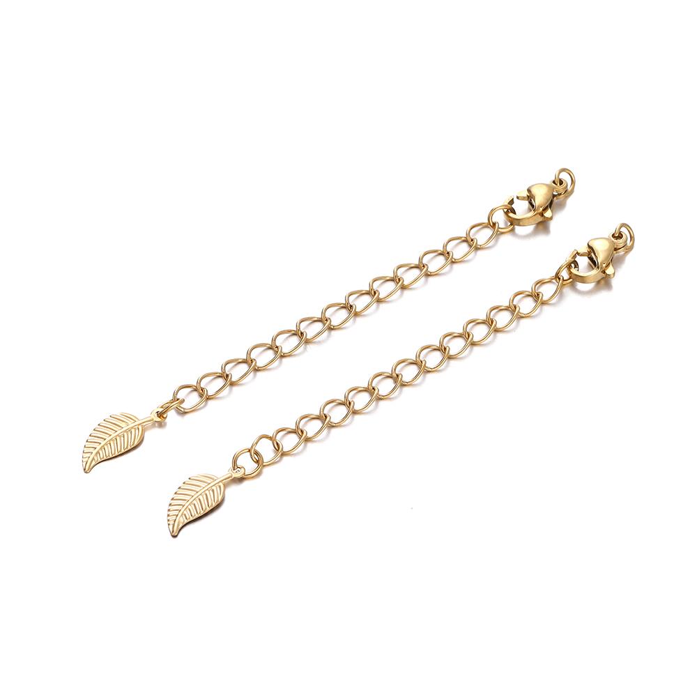 10pcs Stainless Steel Extension Extended Tail Chains Lobster Clasps Connectors DIY Jewelry Making Findings Bracelet Necklaces
