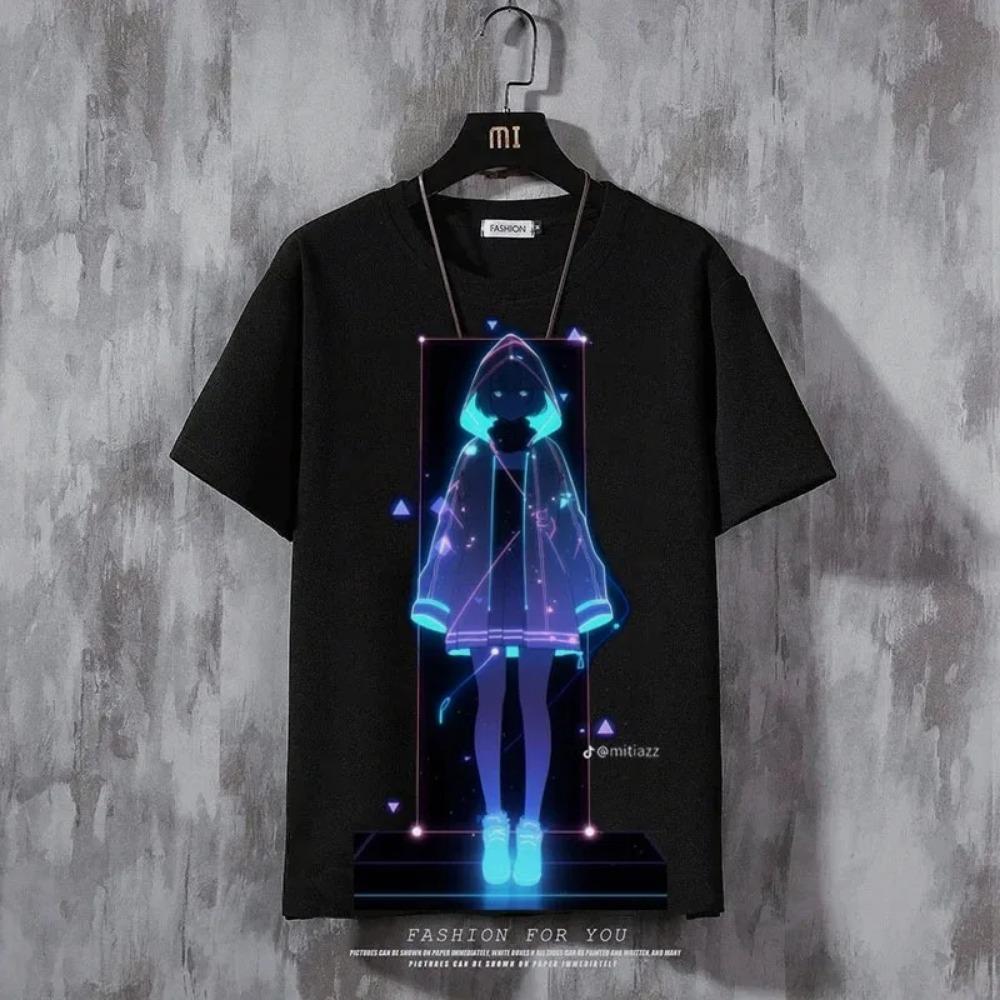 Pánske tričko Anime Sexy Krása 3D potlačené tričká Harajuku Tees Tričko s krátkym rukávom Voľné Nadrozmerné Pánske oblečenie Topy Streetwear