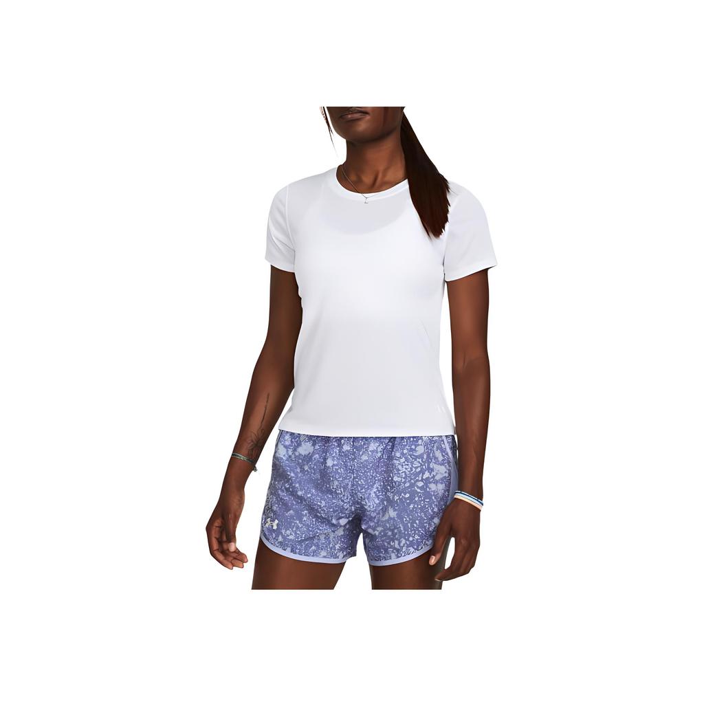 Under Armour Solid Color Brand Logo Round Neck Casual Pullover Short Sleeve T-Shirt Women T-Shirt White 1382434-100