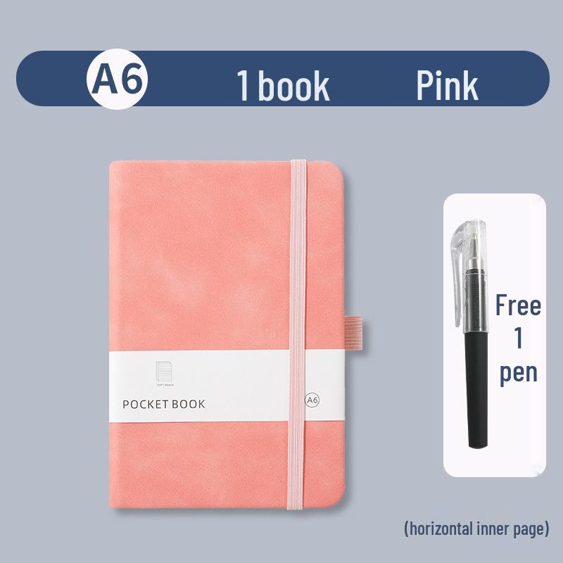 A7 Portable Leather Pocket Notebook with Elastic Band