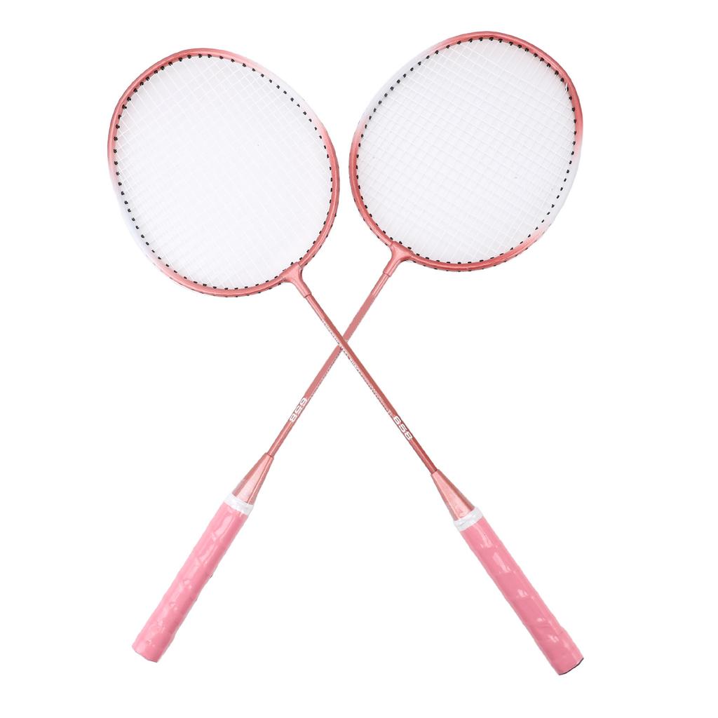 Badmintonová sada Profesionální badmintonová raketa ze slitiny železa se 3 míčky Přenosná taška pro začátečníky Děti Dospělé Růžová