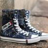 Herrskor i canvas, Hip-hop Denim Höga Snörskor, Street Skateboardskor, Plusstorlek Herrskor Tenis Masculino