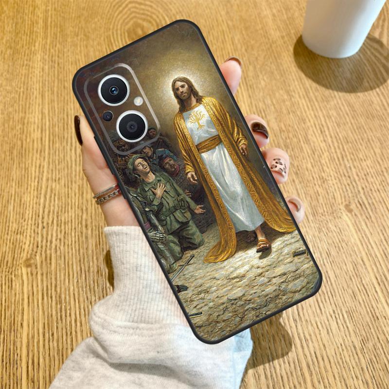 God Jesus Funda For OPPO Reno 10 11 12 13 14 Pro 14F 13F 12F 11F 7 8 Lite OPPO Find X5 X8 X9 Pro Case