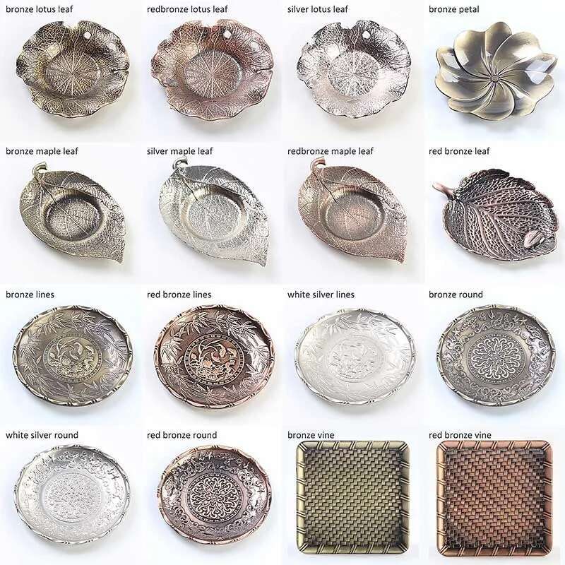 1Pcs Drink Tea Coaster Heat Resistant Alloy Copper Tea Trays Coffee Cup Mats Service Tables Teaware Holder Table Decoration