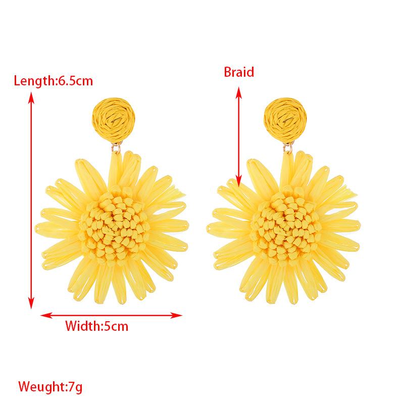 Fashionable Earrings Woven Chrysanthemum Earrings Feminine Temperament Fresh Personality Sunflower Earrings