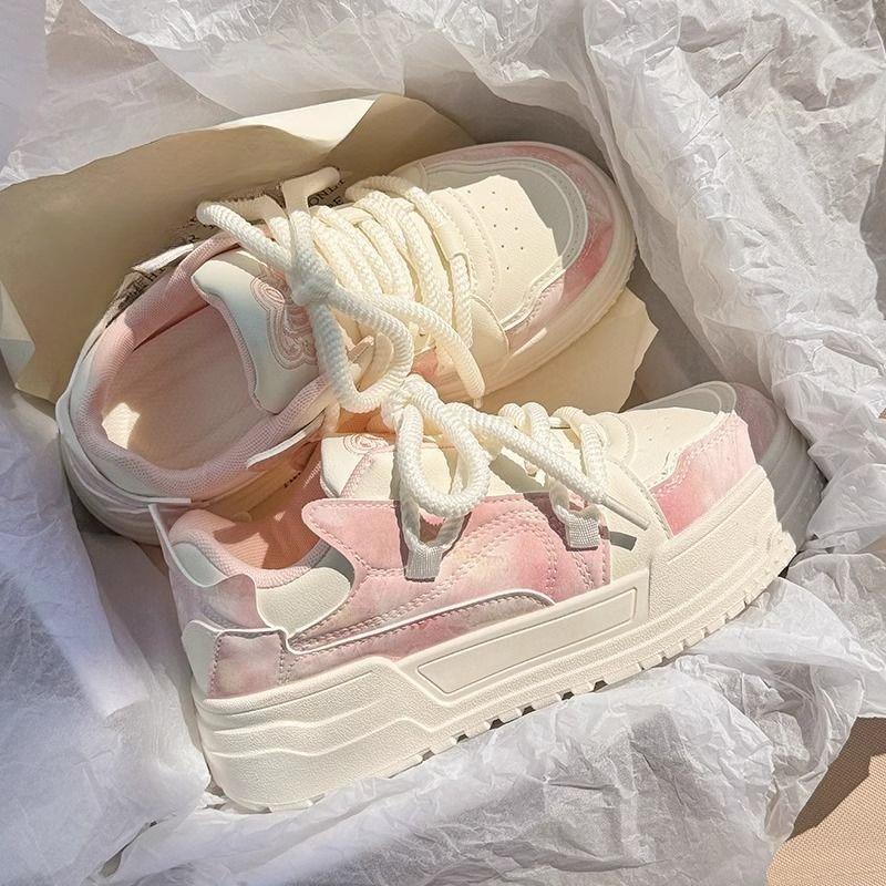 Thick-soled White Sneakers for Women, New Spring/Autumn 2025, Versatile Student Soft-soled Board Shoes, Casual Sneaker Shoes