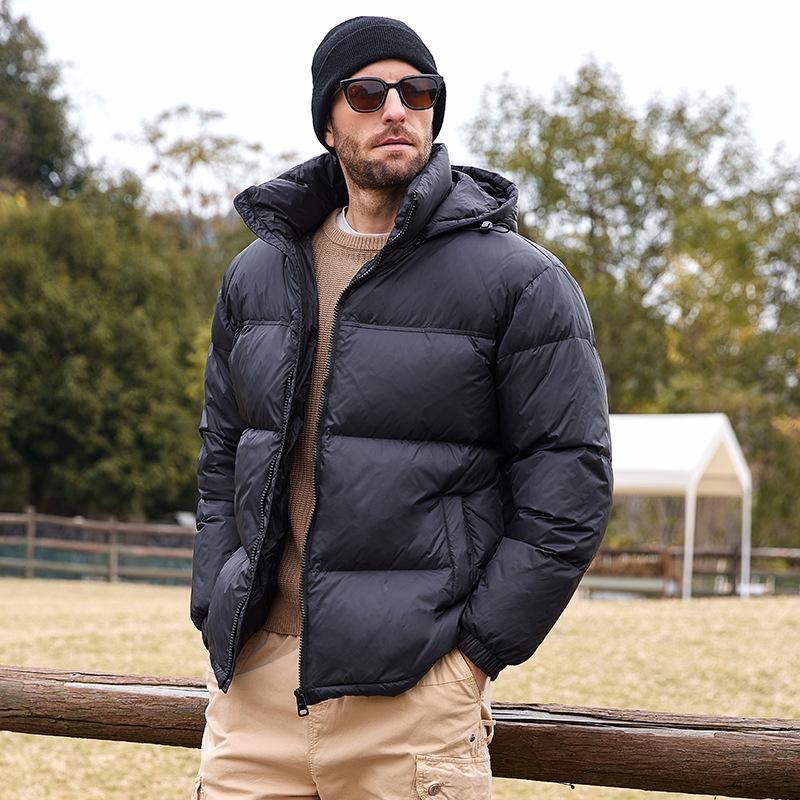 

Men s thickened down jacket men s new hooded men s winter clothes outdoor casual warm color-blocking youth jacket M