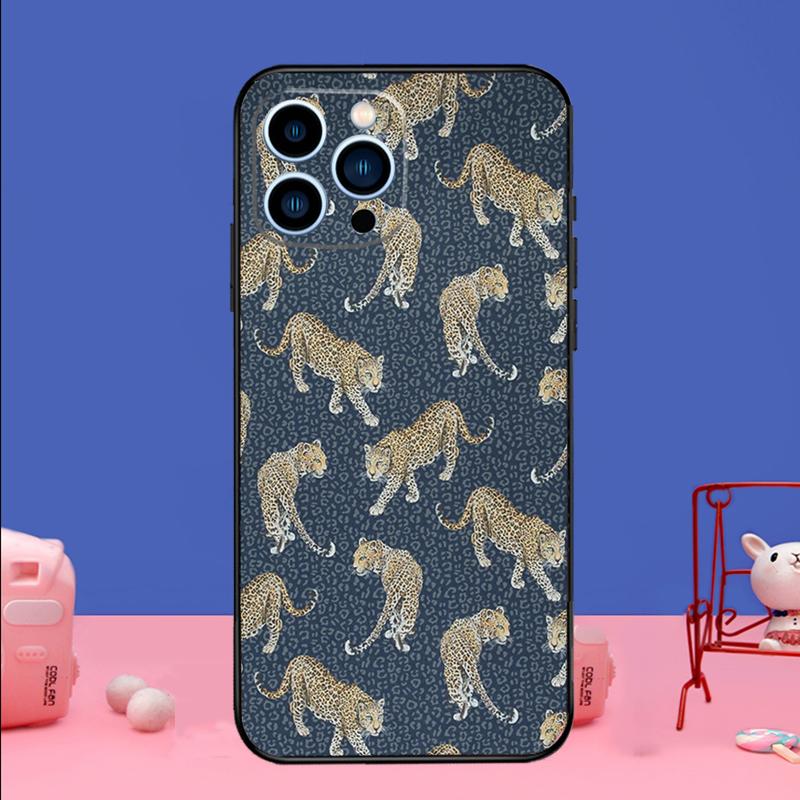Fashion Leopard Print Phone Case For iPhone 17 16 15 14 13 11 12 Pro Max Plus 13 12 mini 16e 17 Air Bumper Cover