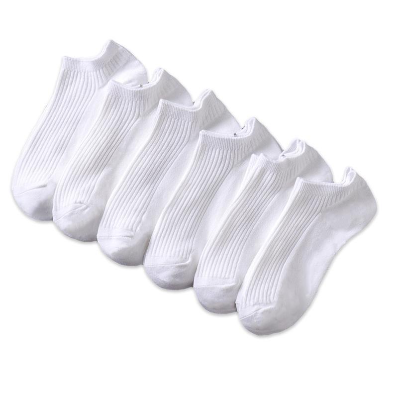 Unisex atmungsaktive Baumwoll-Knöchelsocken mit niedrigem Bund - Weiß & Schwarz Dünne Socken für Sommersport