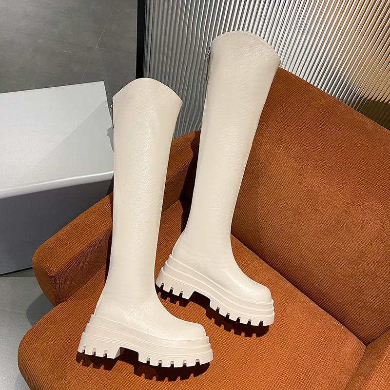 Winter Fashion Elastic Slim Women Long Over The Knee Boots Street Style Platform Thick Bottom Party Stripper Female Shoes