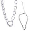 Titaniums Steel Accessories Love Heart Pendant Necklace and Bracelet Set Adjustable Clasp Jewelry for Men and Women