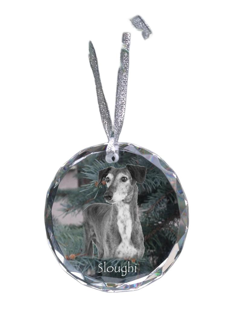 Saluki, Persischer Windhund, Arabischer Windhund - Kristallkugel mit Foto, Hunde-Foto in Kristall, personalisierter Weihnachtsbaumschmuck der Marke Art-Dog