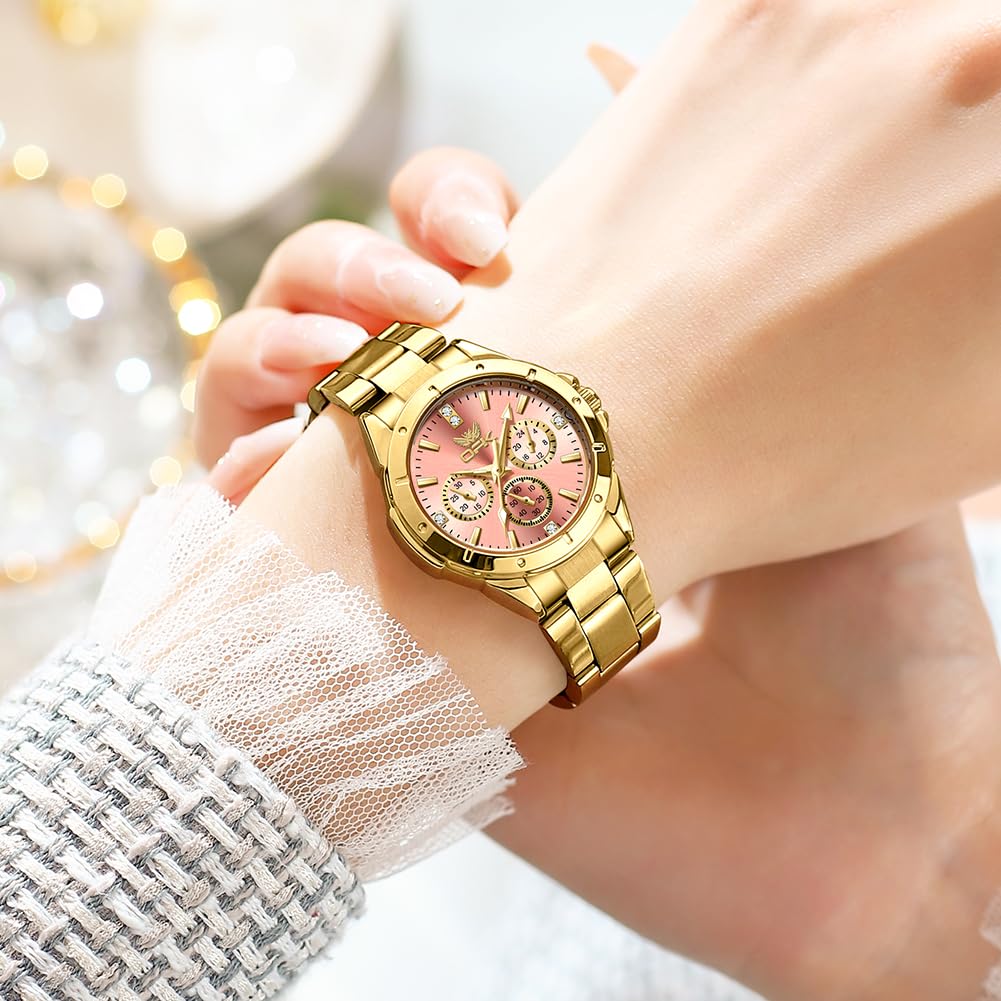 OPK Women's Watch, Popular, Elegant and Simple, Quartz Movement, Waterproof, Luminous, Pink
