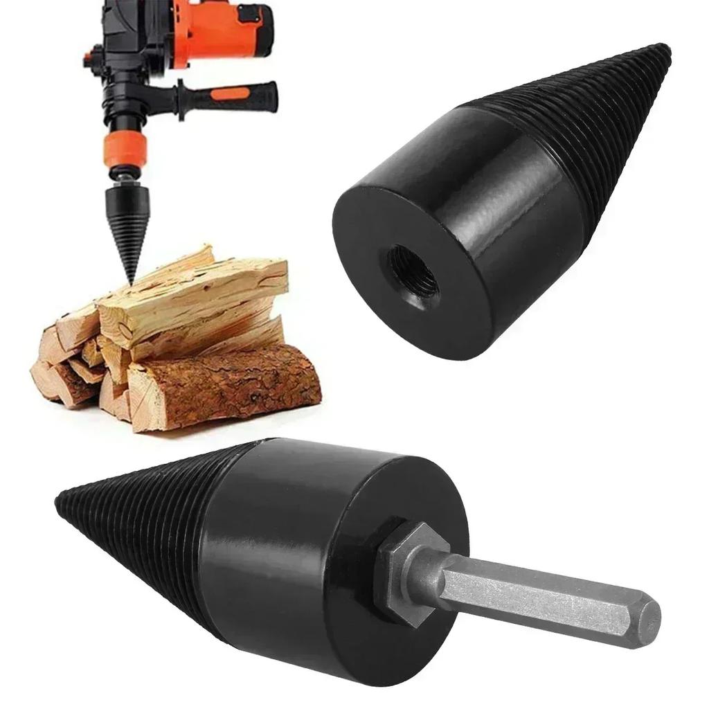 Wood Splitting Drill Bit High Carbon Steel Firewood Log Splitter Drill Bit Wood Punch Cone Driver Drill Bit Woodworking Tool