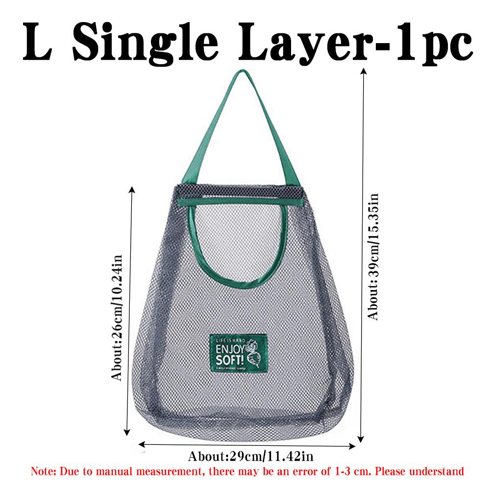 

Wall-Mounted Breathable Mesh Storage Bag With Handle, Made Of Polyester, Suitable For Storing And Organizing Kitchen Vegetables,