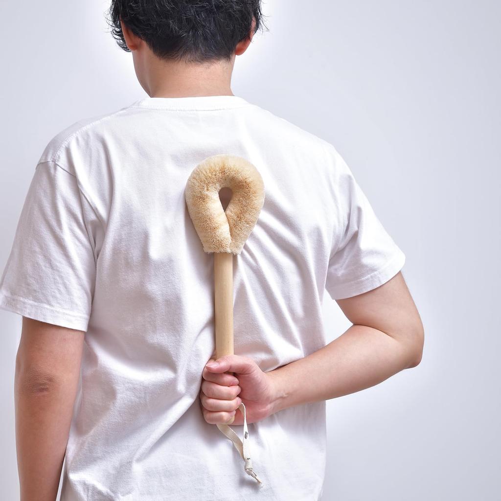 Kamekono Tawashi Nishio Shoten Body Scrub Brush Sato-san (with handle)