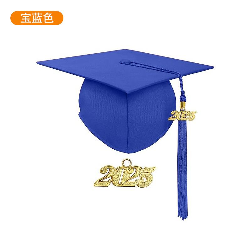 

Выпускная шапочка 2025 с кисточкой и табличкой с годом – Классическая университетская шапочка бакалавра для церемонии, реквизит для фотосессии на выпускном Adult suo