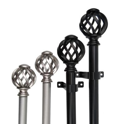 Replacement Curtain Rod Finials Spiral Birdcage Window Head Rods Plastic Not Deform Spiral Ball Drape Accessories Bedroom