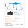 SucceBuy Beach Tent Sun Shelter Easy Pop Up Beach Canopy with Sandbags Stability Poles Sand Shovels Portable Shade for Camping
