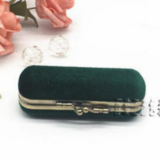 Creative Velvet Antique Bronze Clasp Lipstick Box with Mirror - Single Lipstick Storage and Gift Box