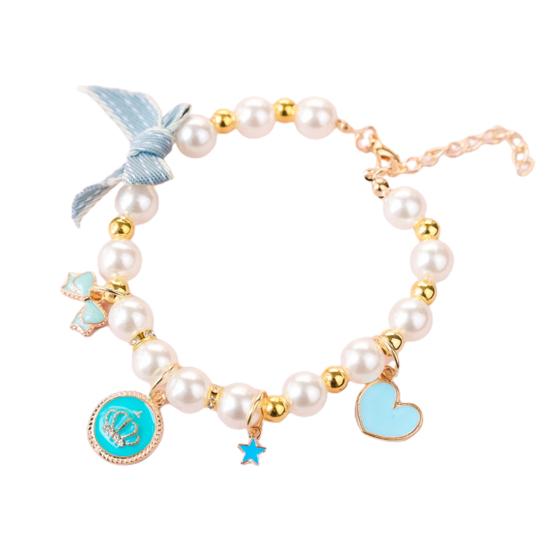 

Ожерелье с подвеской для домашних животных, привлекательное яркое ожерелье из искусственного жемчуга среднего размера, устойчивое к выцветанию ожерелье для собак и кошек