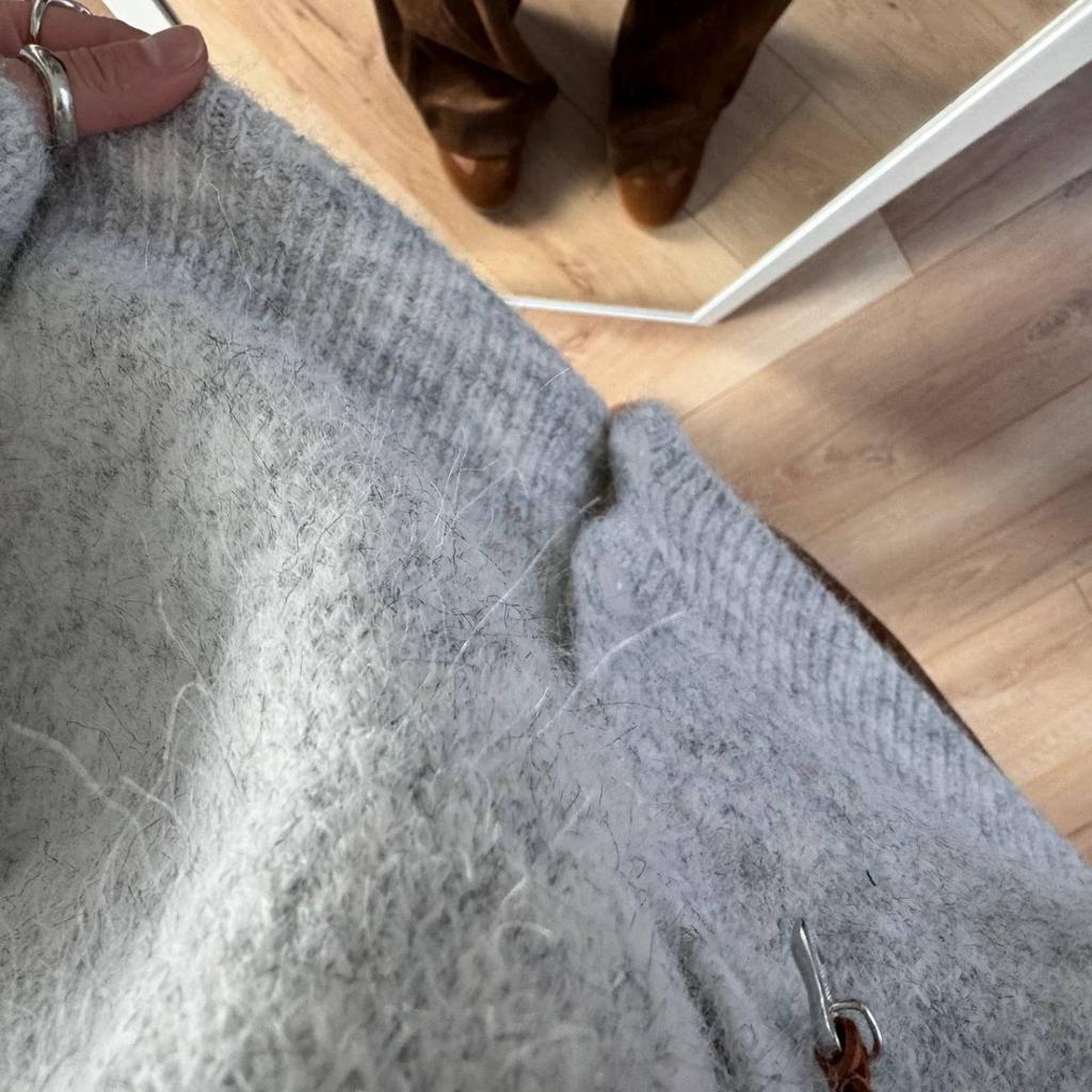 Soft Knitted Cardigan Women's Retro Button Gray Wool Sweater Jacket