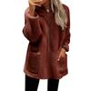 Felpe con cappuccio da donna con zip Felpe oversize in pile lunghe Felpe con cappuccio a maniche lunghe casual da autunno