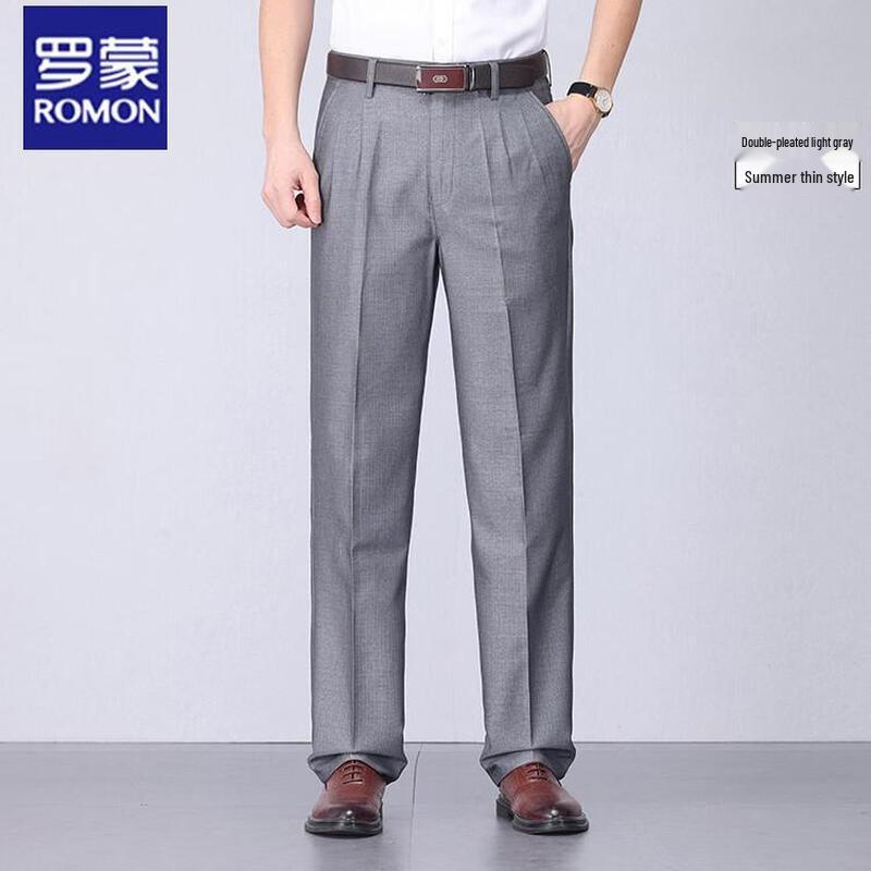 ROMON Men's Summer Straight-Leg Casual Pants