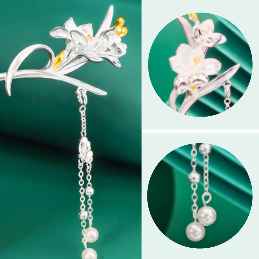 [Miaomyao] Kanzashi (hairpin) - Single piece - Japanese style hair ornament for formal wear such as kimono, yukata, and formal kimono. Spring flower