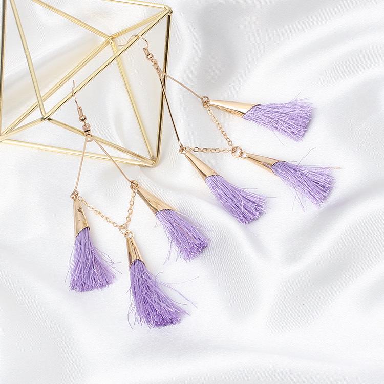 Wish Handmade Jewelry Fringed Earrings, Bohemian Long Earrings European and American Jewelry