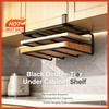 Kitchen Hanging Organizer Rack with Hooks Under Cupboard Paper Towel Rags Hanger Cutting Board Pot Cover Holder Storage Shelf