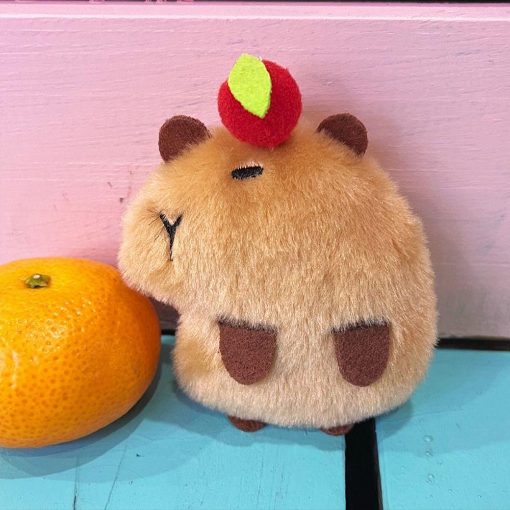Soft Squeeze Capybara Plush Keychain Cartoon Stuffed Capybara Keyring  Birthday Gift