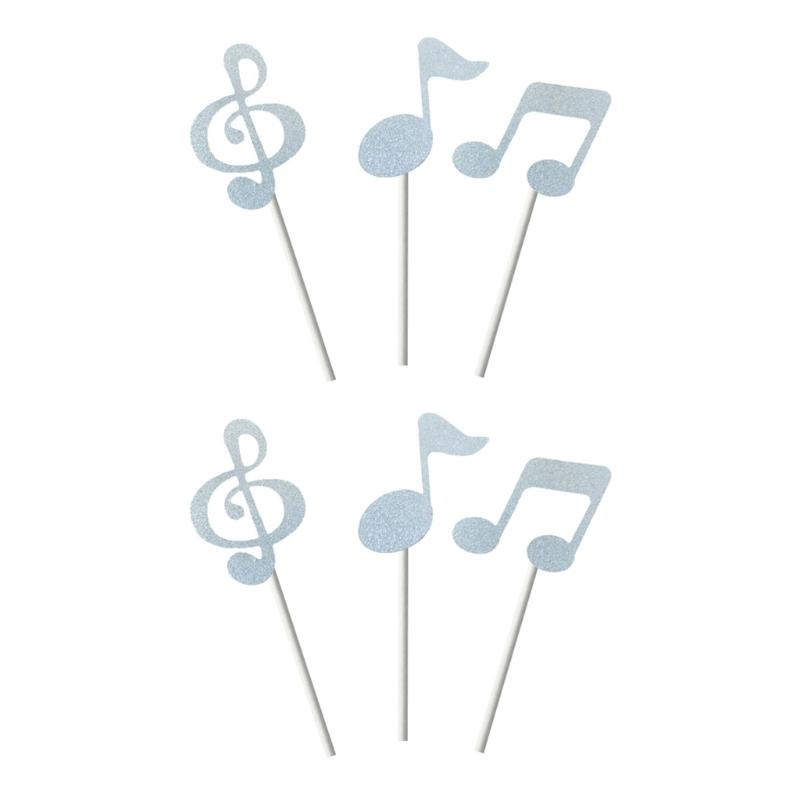 Single Unit Musical Note Cake Insert Decorations Recyclable Music Symbol Shape Cupcake Accessory Party Supplies