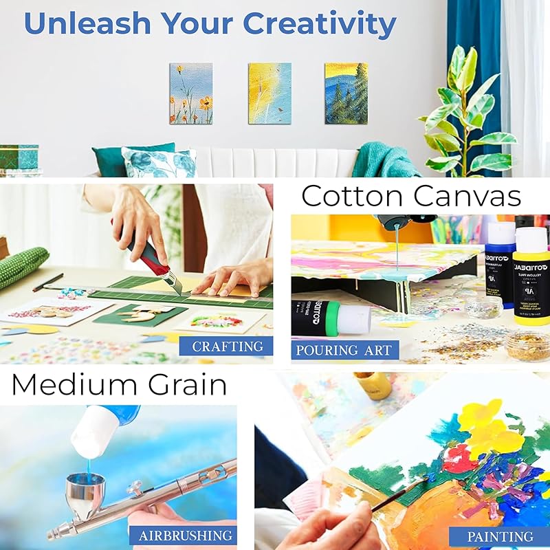 

Eduway Medium Grain 10X12 Inch Cotton Canvas Board- Pack Of 3, (25X30 Cms) With 4Mm Mdf Board Backing, For Painting 10122530 белый