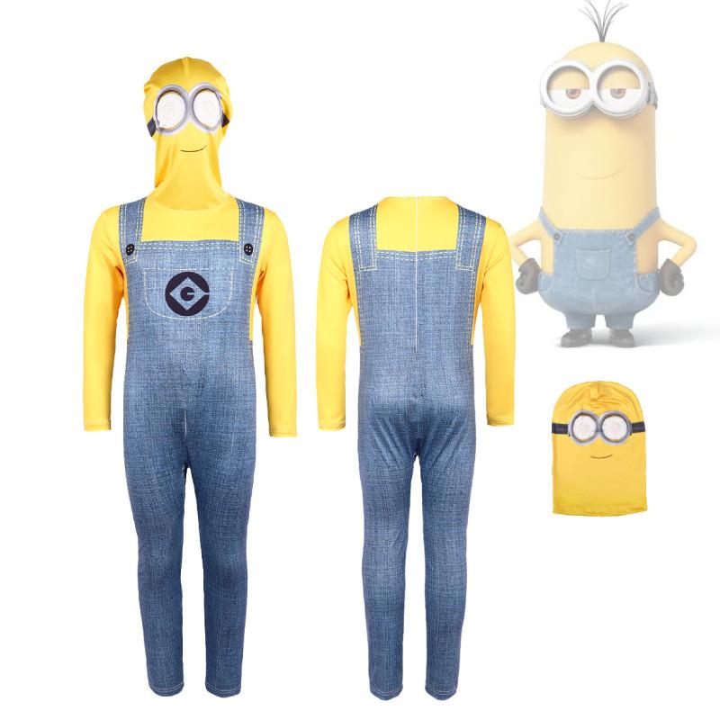 Soft Polyester Minions Costume Featuring High-quality Milk Silk Fabric For Kids Cosplay Fun