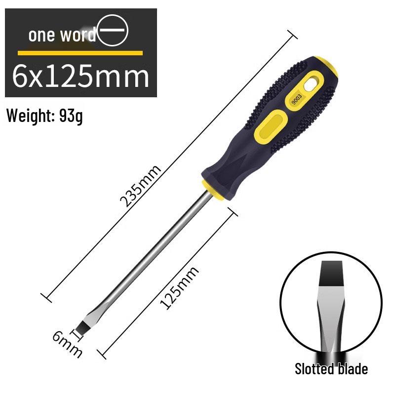 High Strength Phillips & Slotted Screwdriver Set with Non-Slip Magnetic Handle, Chrome Vanadium, High Hardness