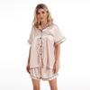European & American Style Women's Imitation Silk Short Sleeve Pajama Set - Plus Size Available