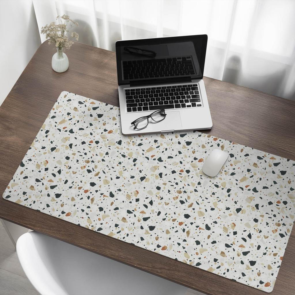 Non-slip Desk Mat with Terrazzo Pattern Classic Pattern 120X60 Cm