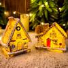 Christmas Village Houses Christmas Collectible Buildings with LED Light Christmas Decors Gingerbreads House Figurine
