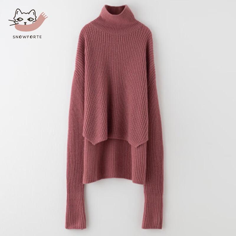 

Snofood Women s High-Neck Wool Blend Sweater S+084 One Size
