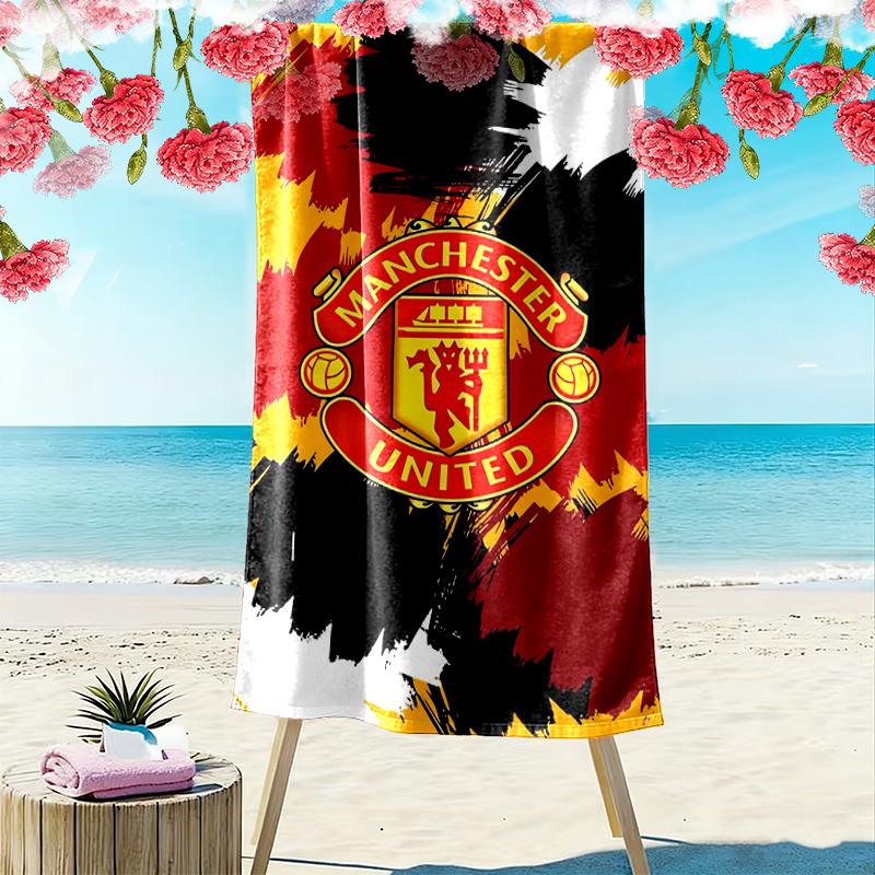 Manchester United Manchester City Beach Towel, Lightweight Beach Towel, Tropical Style, Ideal Holiday Gift For Family
