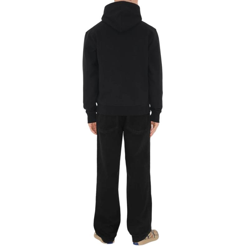 Burberry Etikett prüfen Baumwolle Hoodie Sweatshirt Herren Schwarz 81053641
