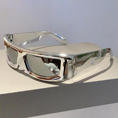 Occhiali da Sole Rettangolari con Montatura Grande Donna Uomo Vintage Flat Top Occhiali da Sole Uomo Marca di Lusso Designer Steampunk Ombre