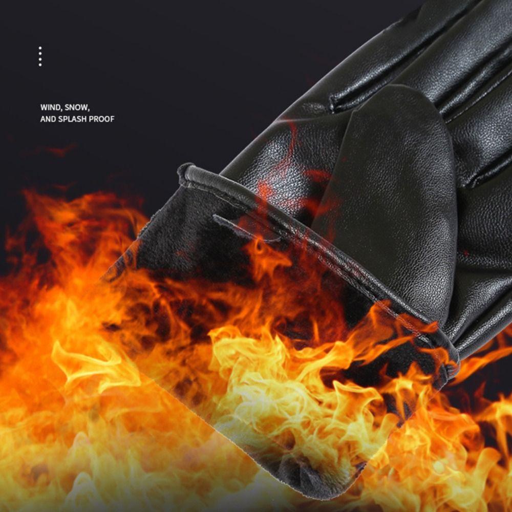 Windproof Driving Gloves Waterproof Touch Screen Gloves Fashion PU Leather Gloves  Outdoor Sports